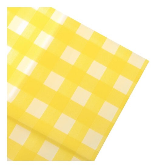 Yellow Gingham Easter Tablecloth 1.3m image number 3