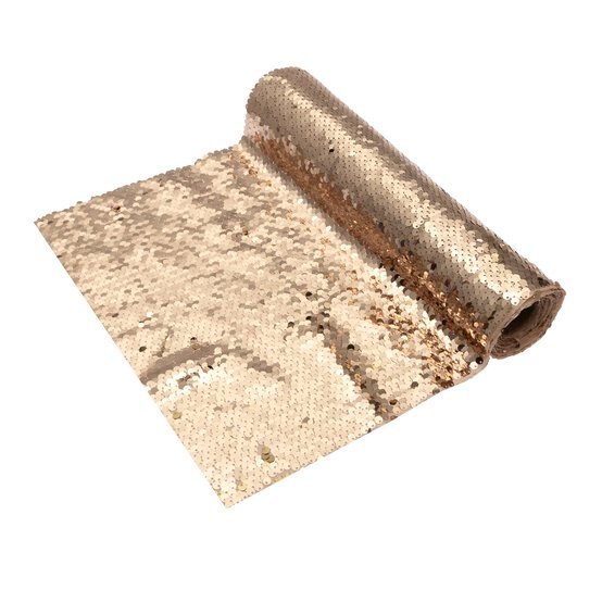 Rose Gold Sequin Fabric Roll 28cm x 2m  image number 1