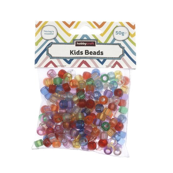Mixed Clear Pony Beads 50g  image number 4