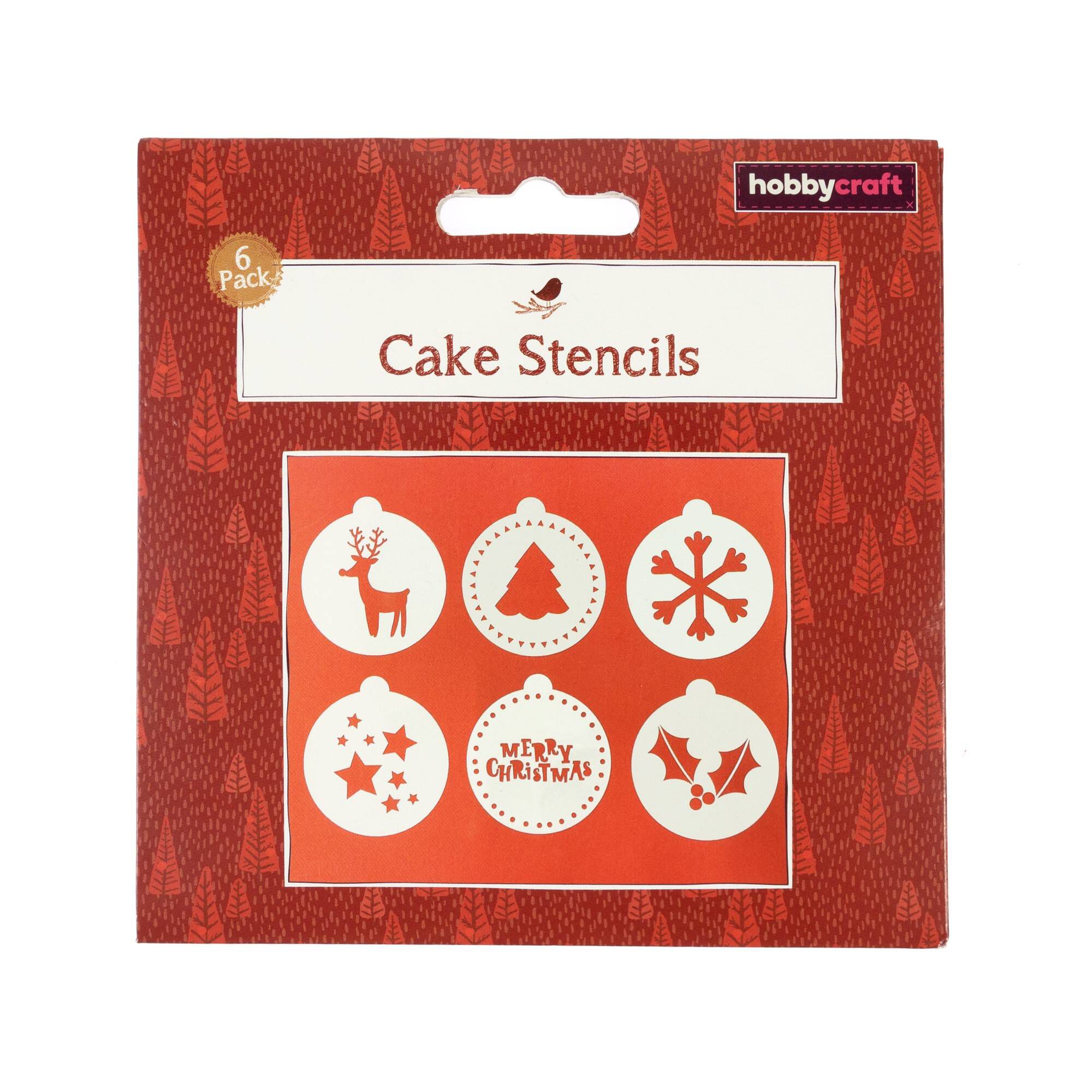 Christmas Cake Stencils 6 Pack Hobbycraft