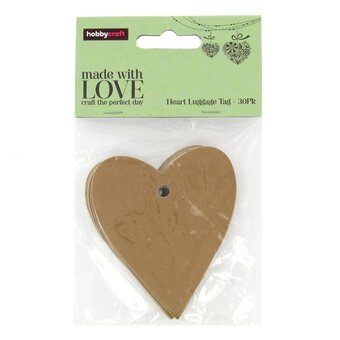 Kraft Brown Heart Tags 7cm 30 Pack