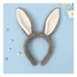 Grey and White Bunny Ears Headband image number 1