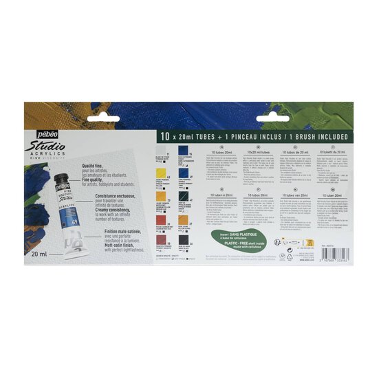 Pebeo Acrylic Paint and Brush Set 10 Pack image number 5