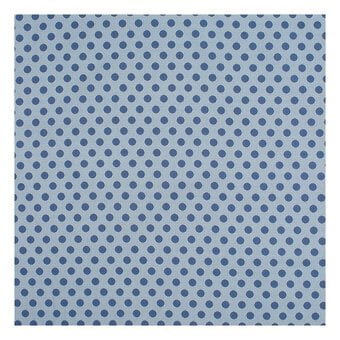 Denim Blue Medium Dot Cotton Fabric by the Metre