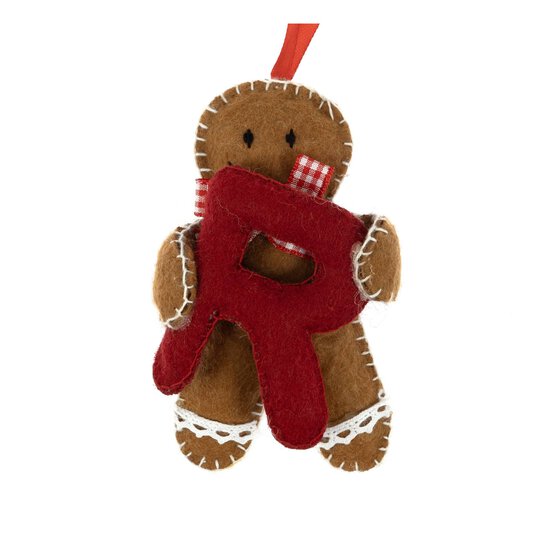 Hanging Gingerbread Felt Letter R Decoration image number 3