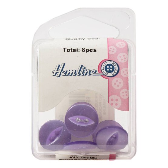 Hemline Lilac Basic Fish Eye Button 8 Pack image number 2