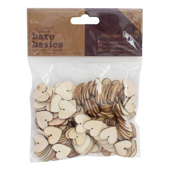 Bare Basics Wooden Hearts 200 Pack