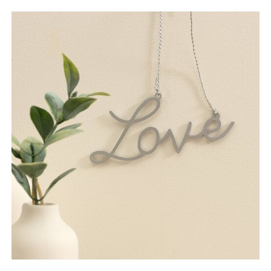 Silver Love Hanging Decoration 11cm image number 2