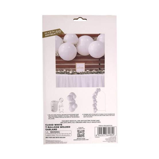 Reusable Cloud White Balloon Garland image number 3