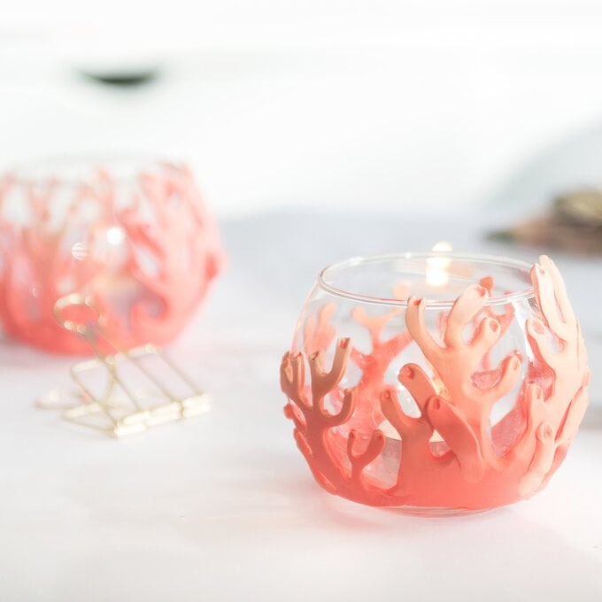 How to Make Coral Tealight Holders with FIMO image number 1
