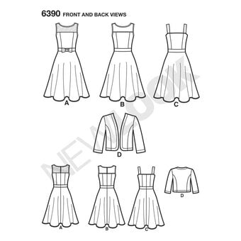 New Look Women's Dress Sewing Pattern 6390