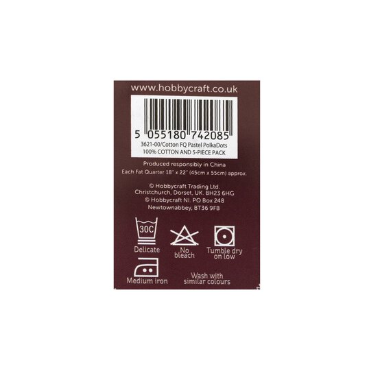 Pastel Polka Dot Cotton Fat Quarters 5 Pack image number 9