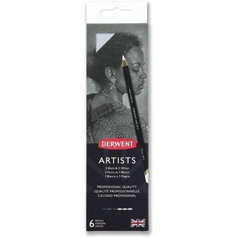 Derwent Artists Black and White Pencils 6 Pack image number 4