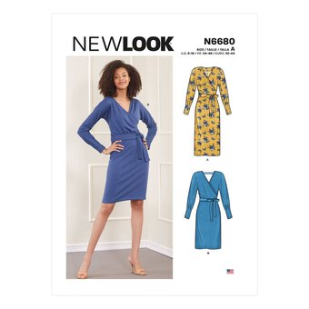 New Look Women's Knit Dress Sewing Pattern N6680 (6-18)