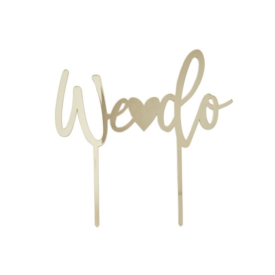 Gold Acrylic We Do Cake Topper image number 2