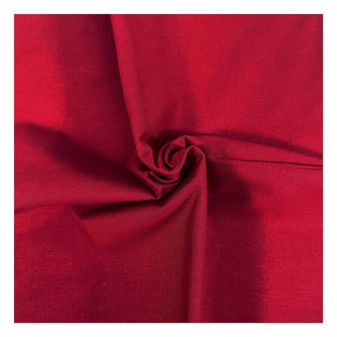 Ruby Red Organic Premium Cotton Fabric by the Metre image number 1