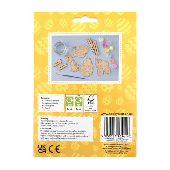 Paint Your Own Easter Wooden Decorations 4 Pack image number 6