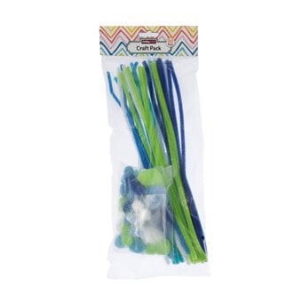 Ocean Pipe Cleaners and Poms Craft Pack 80 Pieces image number 4