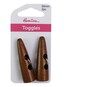 Hemline Dark Brown Sharktooth Toggles 50mm 2 Pack image number 2