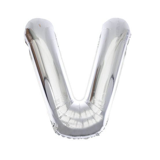 Extra Large Silver Foil Letter V Balloon image number 1