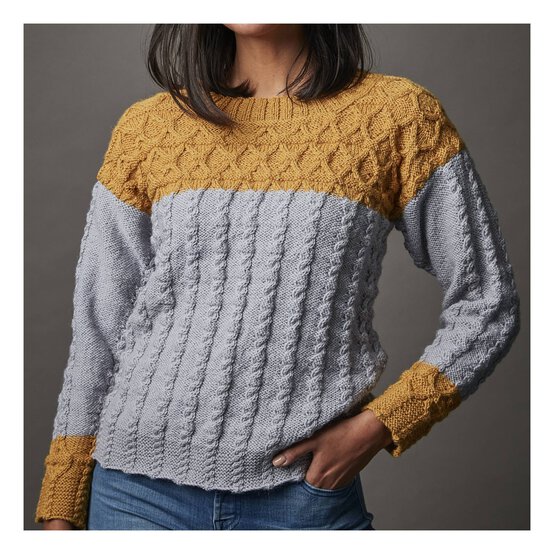 Knitcraft Broken Honeycomb Jumper Pattern 0210 image number 2