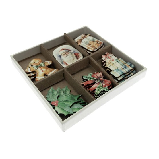 Gingerbread and Santa Wooden Toppers 24 Pack image number 4