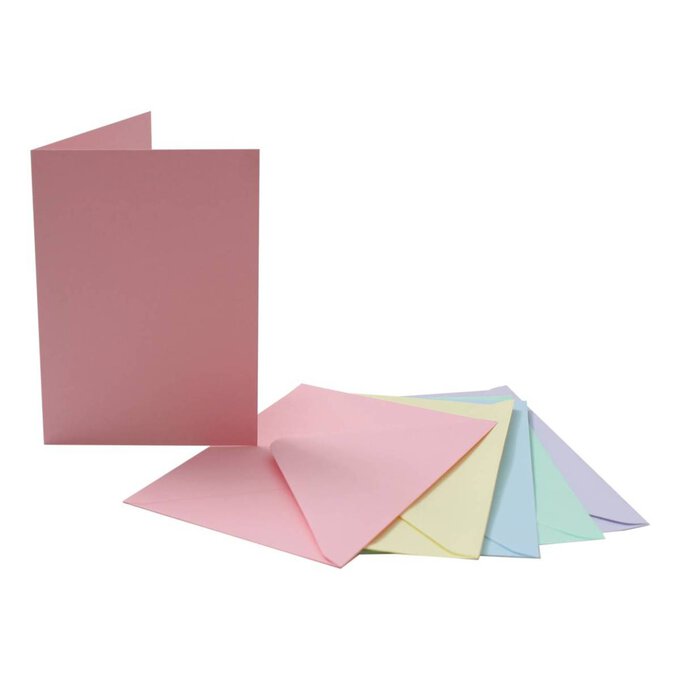 Pastel C6 Cards and Envelopes 4 x 6 Inches 50 Pack image number 1