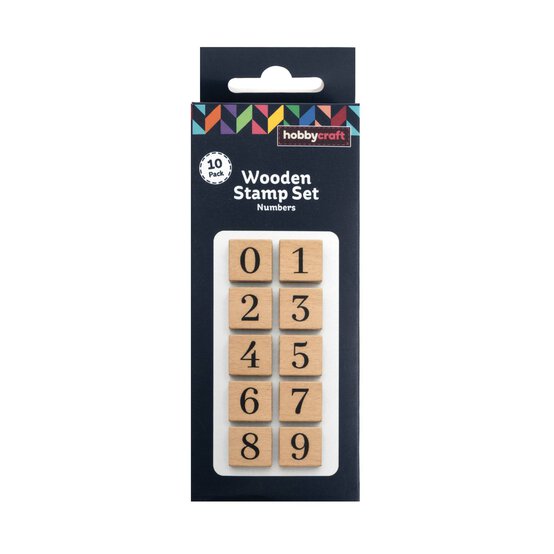 Fine Number Wooden Stamps 10 Pack image number 3