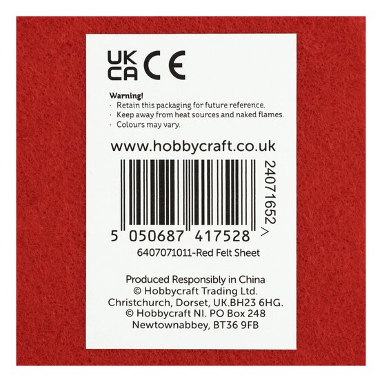 Red Polyester Felt Sheet A4 image number 6