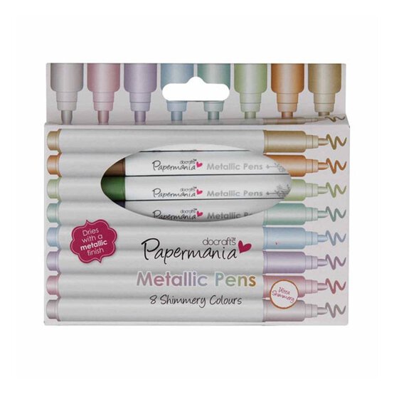 Papermania Bullet Tip Metallic Pens 8 Pack image number 1