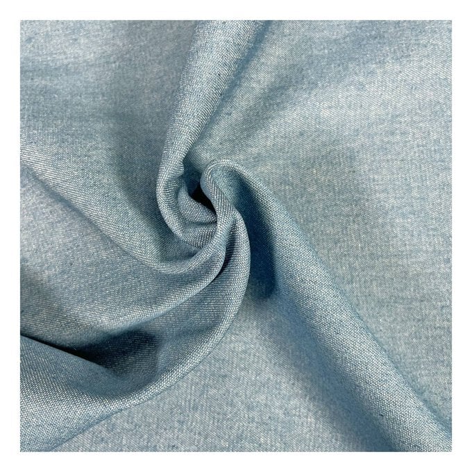 Sky Blue Cotton Denim Fabric by the Metre | Hobbycraft