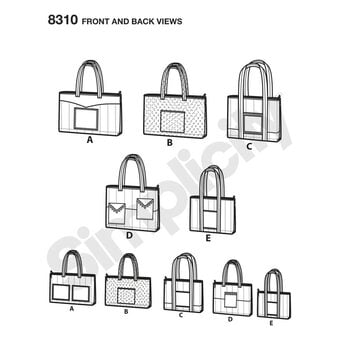 Simplicity Tote Bags Sewing Pattern 8310 image number 2