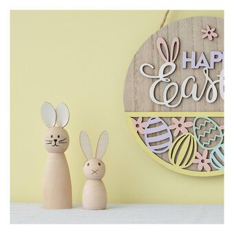Wooden Bunny with Ears 12cm