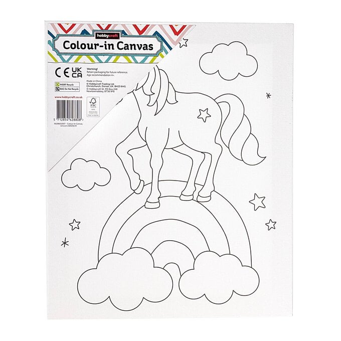 Unicorn Colour-in Canvas image number 1