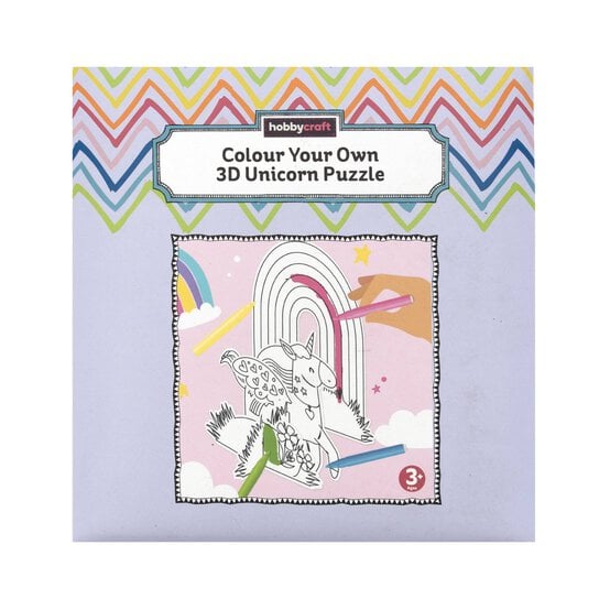 Colour Your Own 3D Unicorn Puzzle Kit image number 1