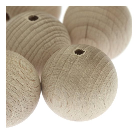 Round Wooden Beads 15mm 6 Pack image number 2