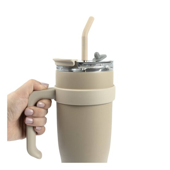Large Taupe Travel Cup image number 3