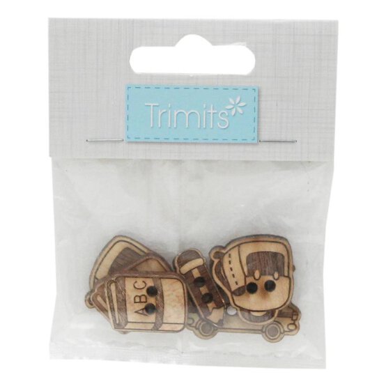 Trimits Wooden School Days Buttons 7 Pieces image number 2