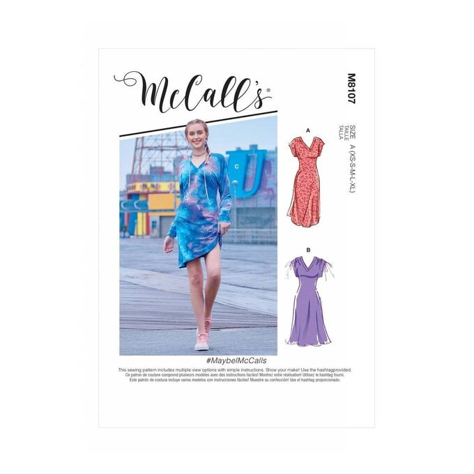 McCall’s Maybel Knit Dress Sewing Pattern M8107 (14-22) image number 1