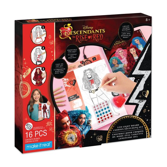 Disney Descendants Rise of Red LED Light Board Fashion Sketching Set image number 1
