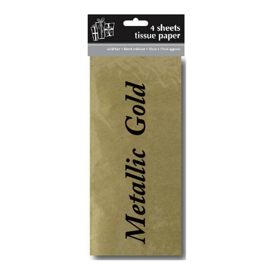 Gold Tissue Paper 4 Sheets image number 1