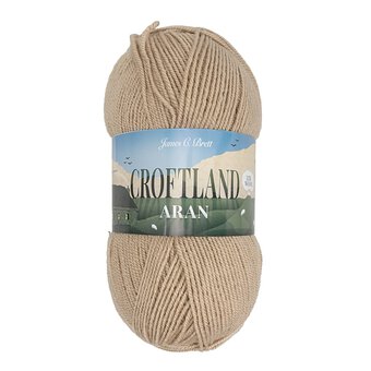 James C Brett Oatmeal Croftland Aran Yarn 200g