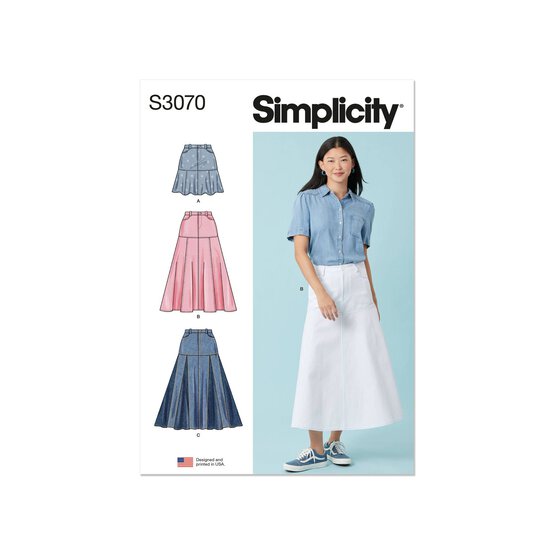 Simplicity Women’s Skirt Sewing Pattern S3070 (18-26) image number 1