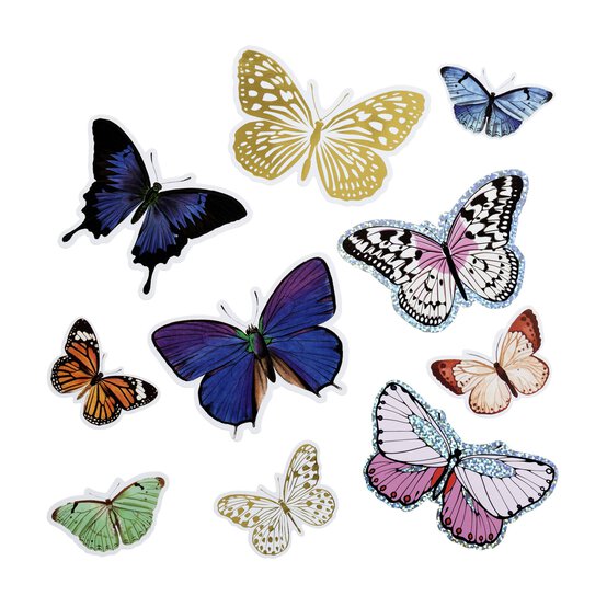 Butterfly Vinyl Sticker Toppers 10 Pieces image number 1