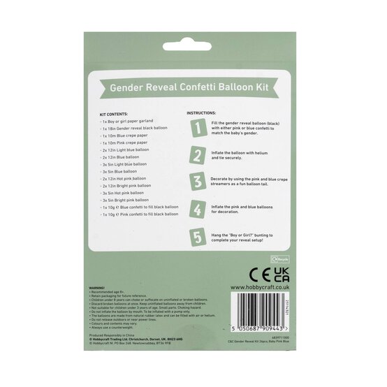 Create & Celebrate Gender Reveal Confetti Balloon Kit image number 4