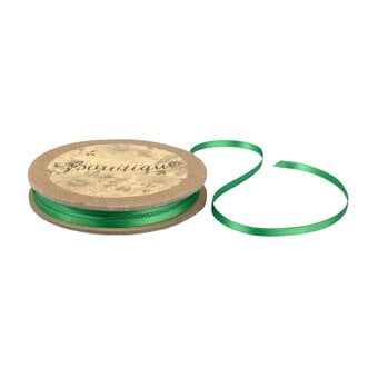 Green Double-Faced Satin Ribbon 3mm x 5m