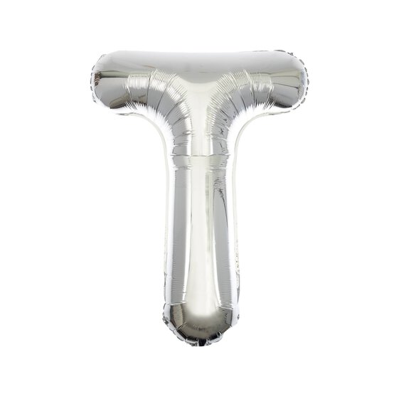 Extra Large Silver Foil Letter T Balloon image number 1