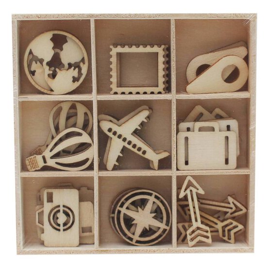 Travel Wooden Embellishments 45 Pack image number 2