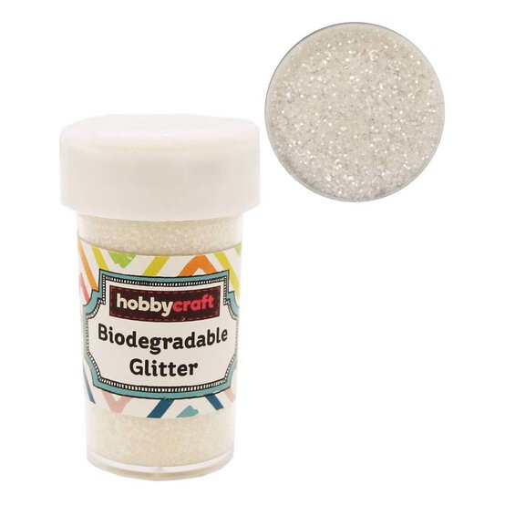 White Biodegradable Glitter Shaker 20g image number 1