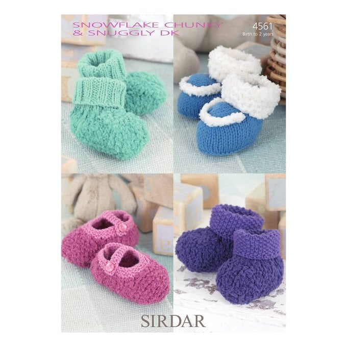 Sirdar Snowflake Chunky and Snuggly DK Baby Shoes and Bootees Digital Pattern 4561 image number 1
